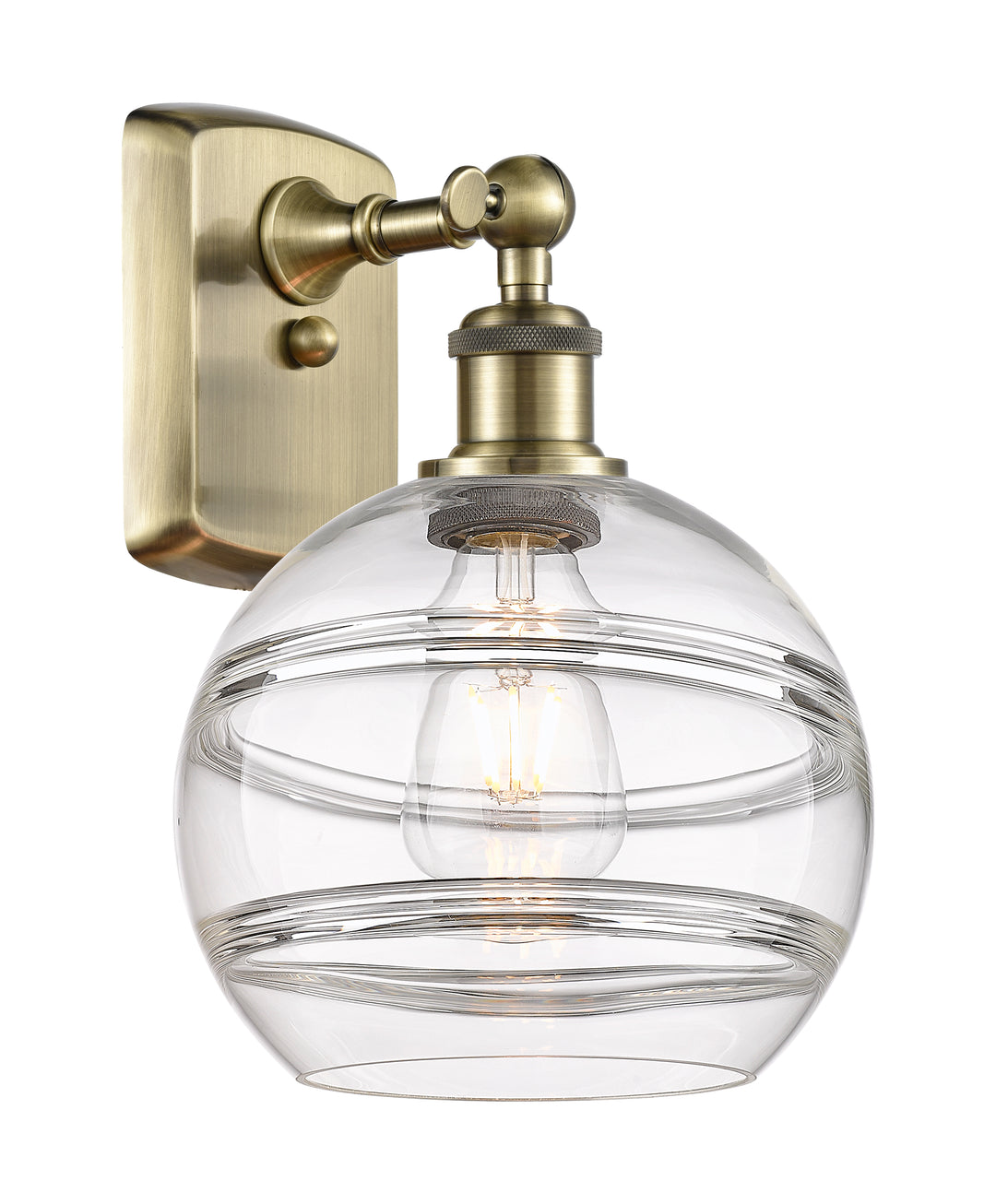 Innovations Lighting Rochester 8" Sconce - Antique Brass Wall Sconces Innovations Lighting   