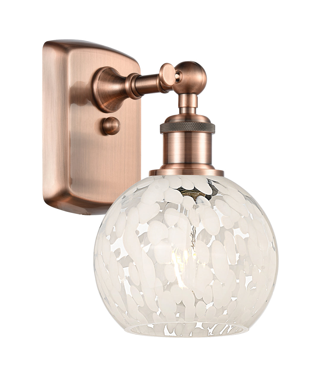 Innovations Lighting White Mouchette 6" Sconce - Antique Copper Wall Sconces Innovations Lighting   