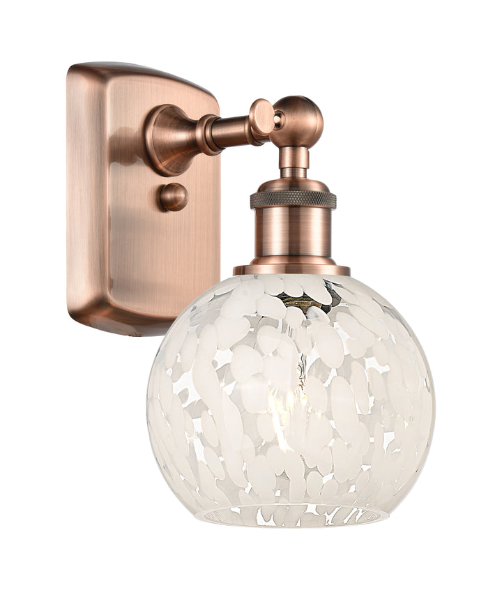 Innovations Lighting White Mouchette 6" Sconce - Antique Copper Wall Sconces Innovations Lighting   