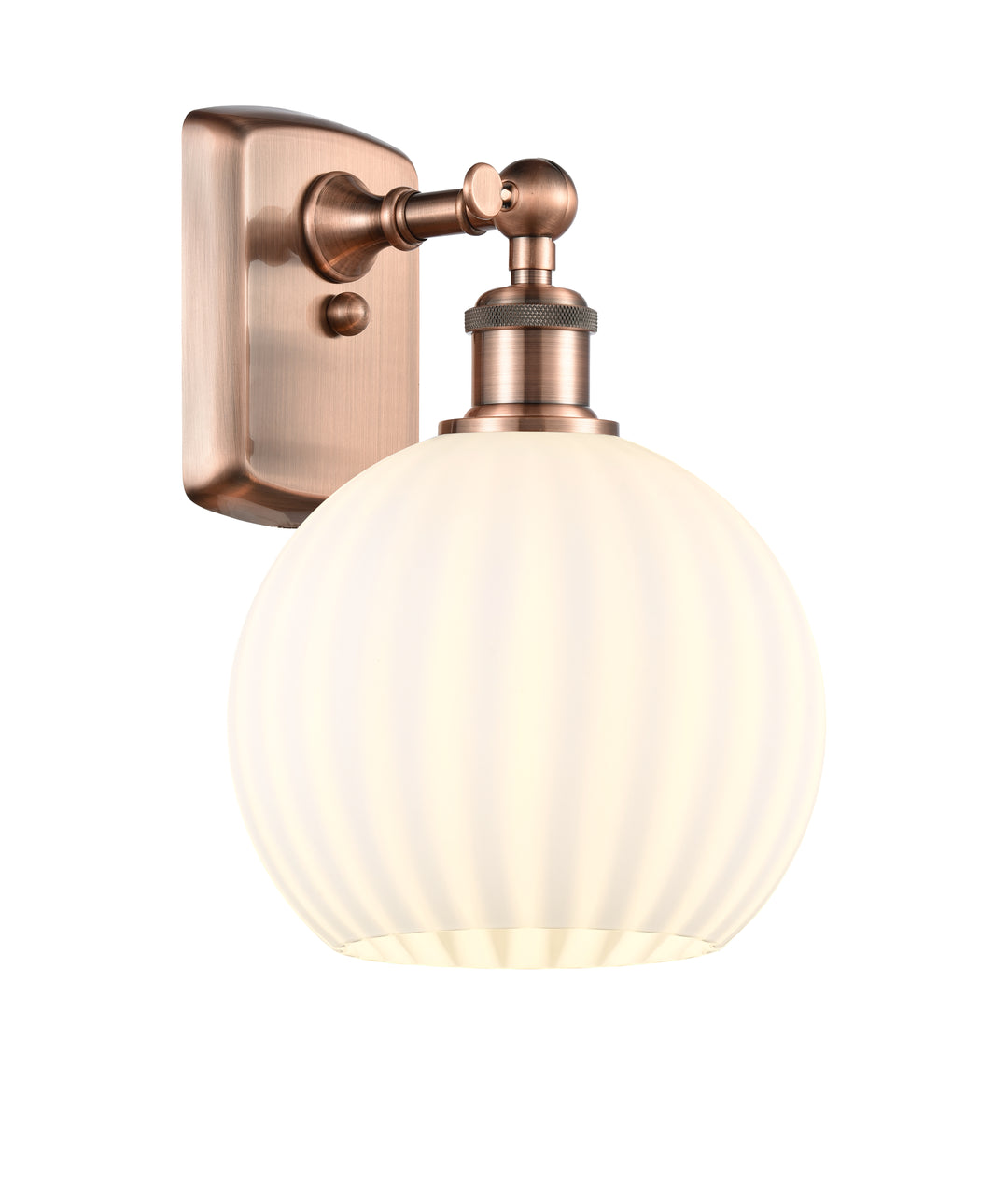 Innovations Lighting White Venetian 8" Sconce - Antique Copper