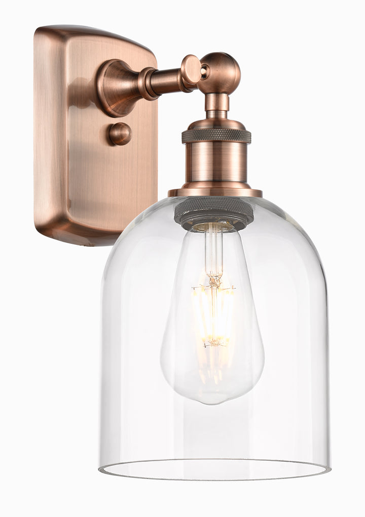 Innovations Lighting Bella 6" Sconce - Antique Copper Wall Sconces Innovations Lighting Clear ; Glass Type: Clear  