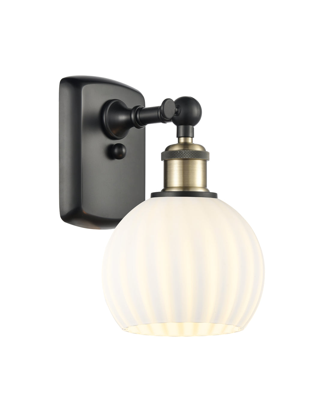 Innovations Lighting White Venetian 6" Sconce - Black Antique Brass