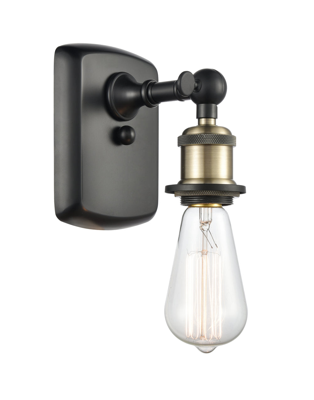 Innovations Lighting Bare Bulb Sconce - Black Antique Brass