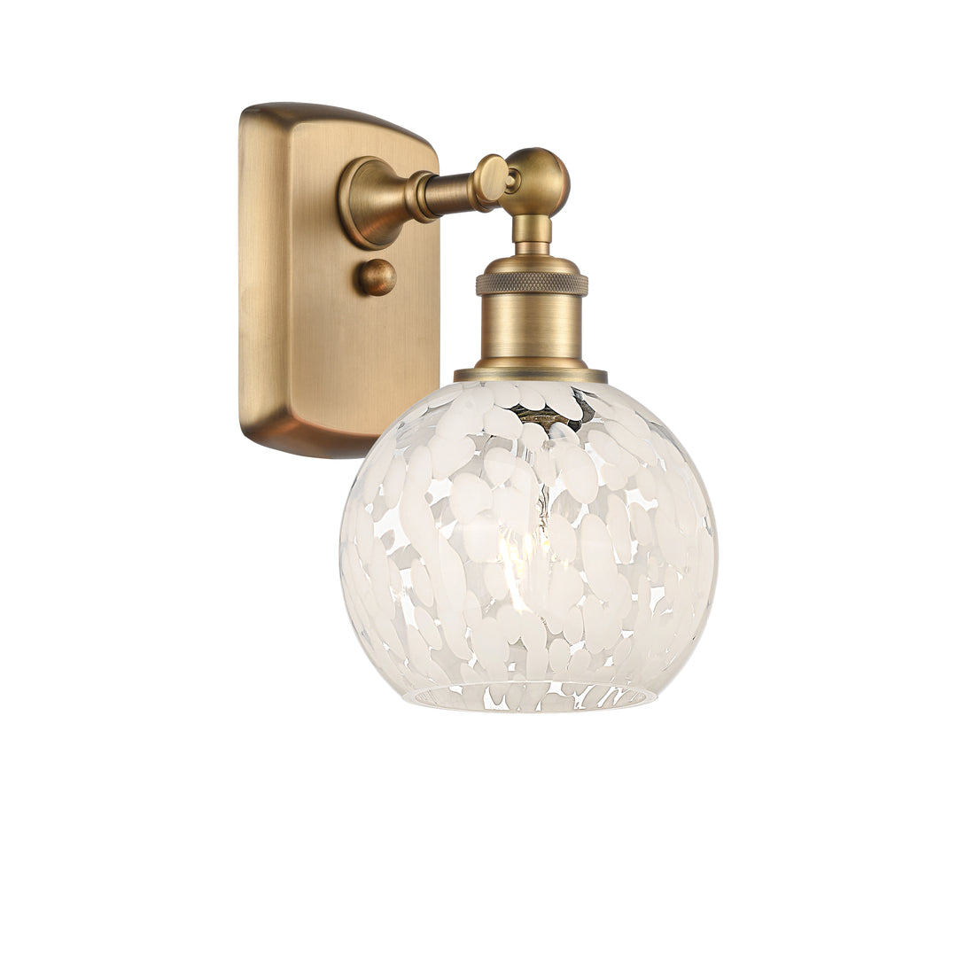 Innovations Lighting White Mouchette 6" Sconce - Brushed Brass Wall Sconces Innovations Lighting   