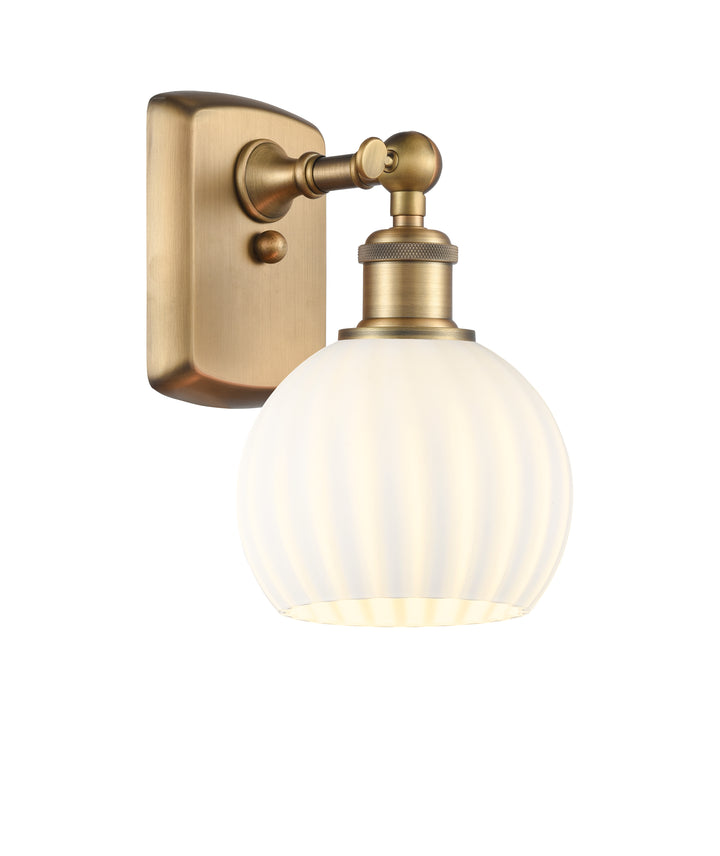 Innovations Lighting White Venetian 6" Sconce - Brushed Brass