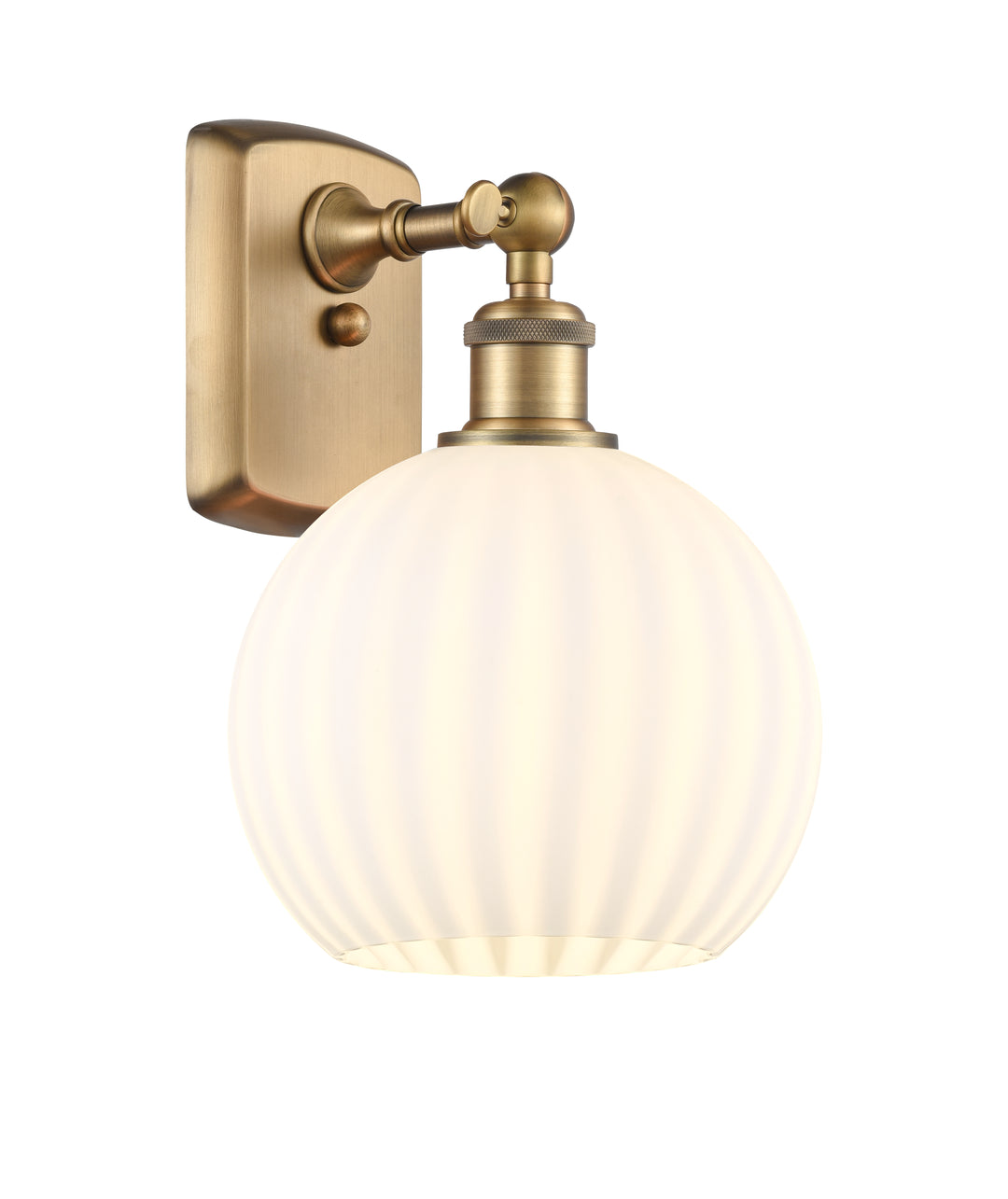 Innovations Lighting White Venetian 8" Sconce - Brushed Brass Wall Sconces Innovations Lighting   