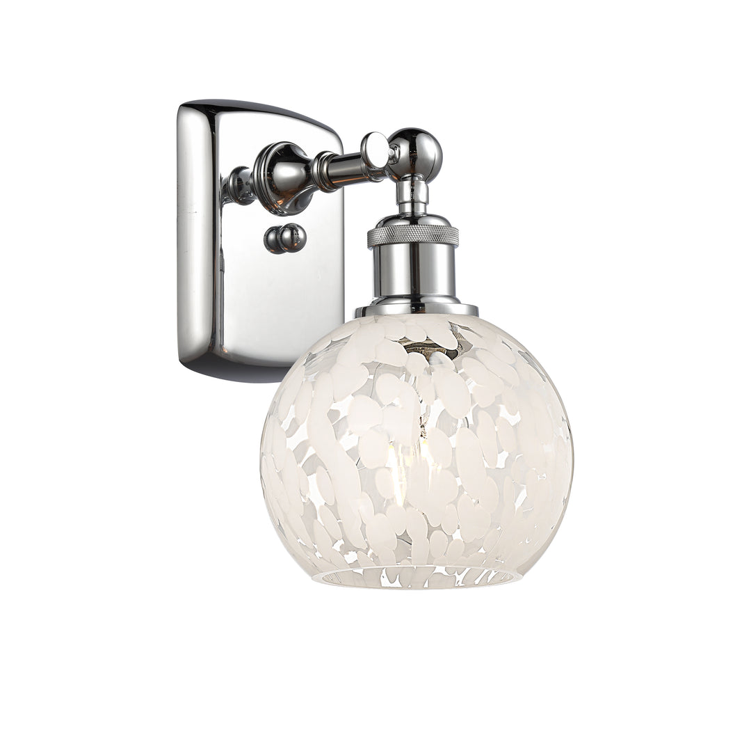 Innovations Lighting White Mouchette 6" Sconce - Polished Chrome Wall Sconces Innovations Lighting   