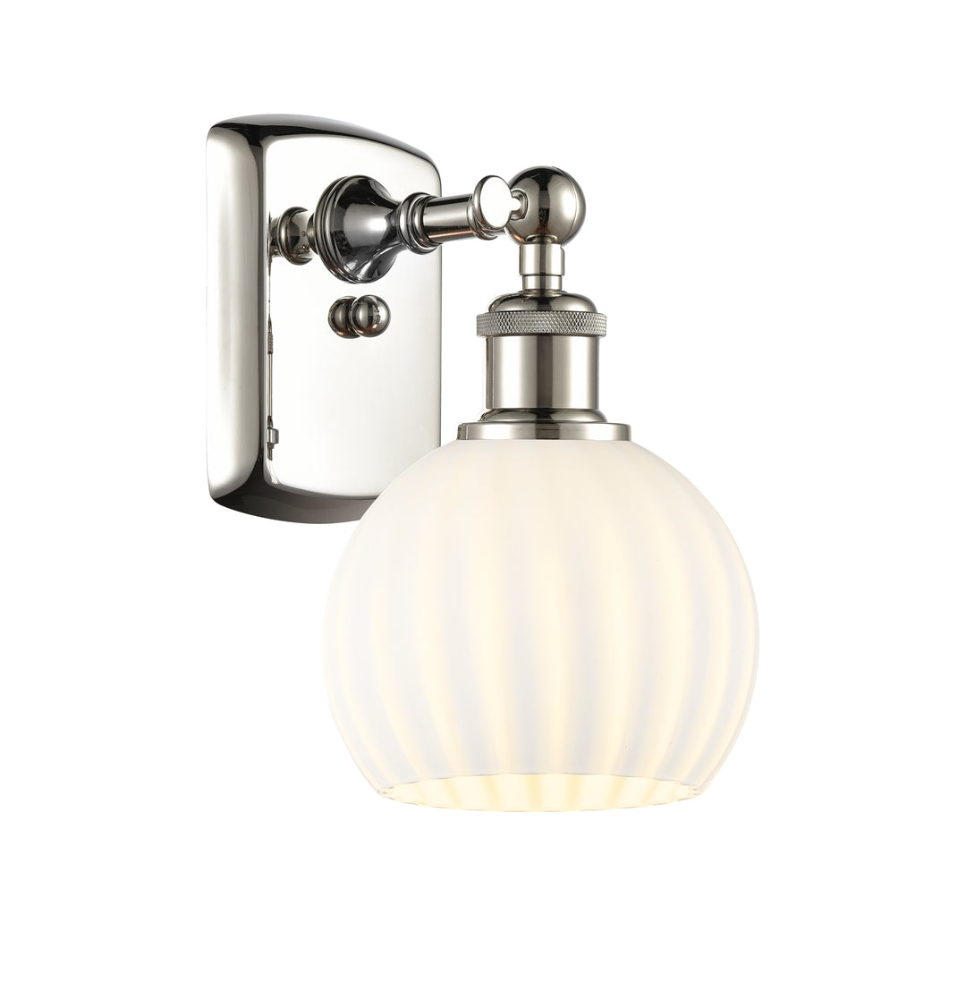 Innovations Lighting White Venetian 6" Sconce - Polished Nickel