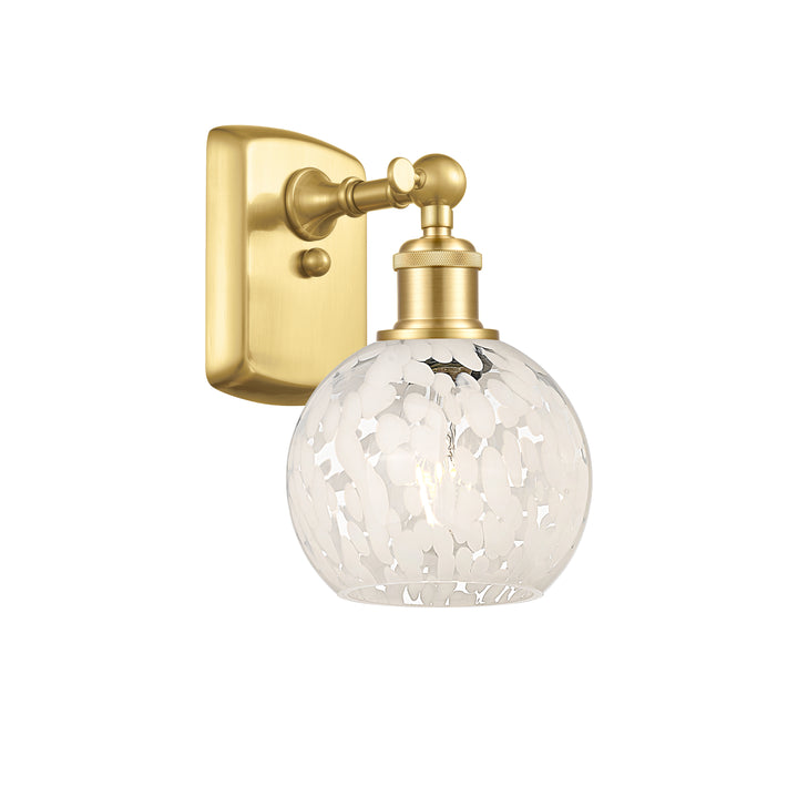 Innovations Lighting White Mouchette 6" Sconce - Satin Gold Wall Sconces Innovations Lighting   