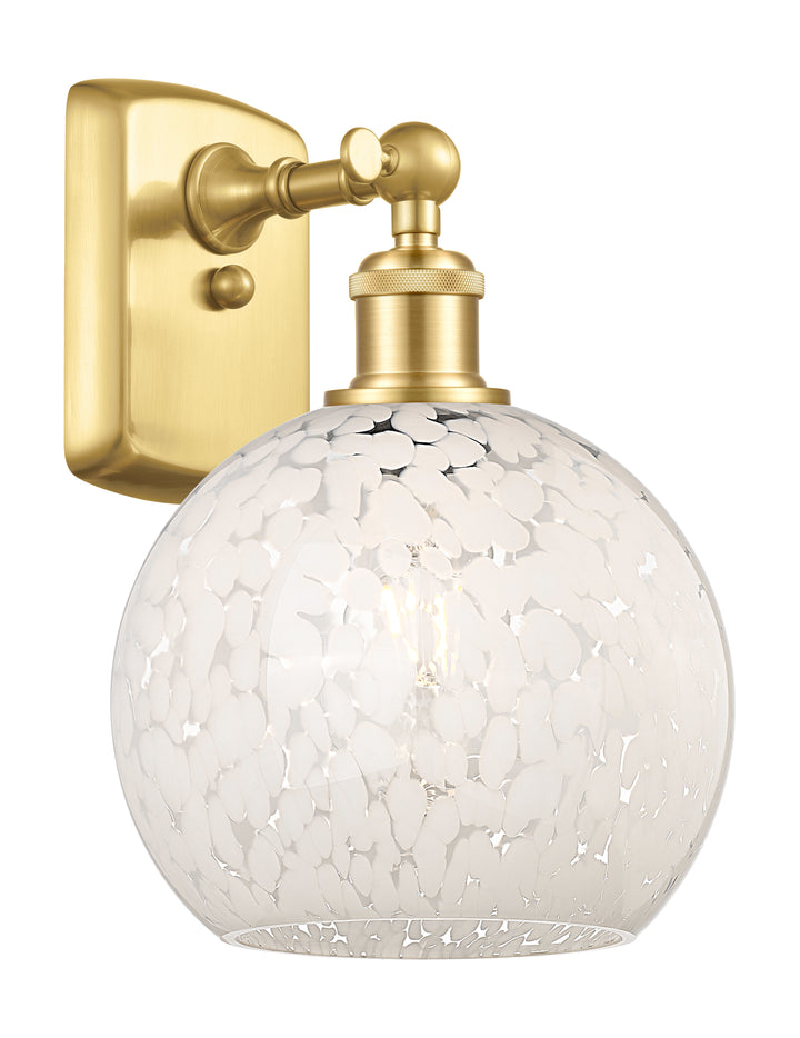 Innovations Lighting White Mouchette 8" Sconce - Satin Gold Wall Sconces Innovations Lighting   