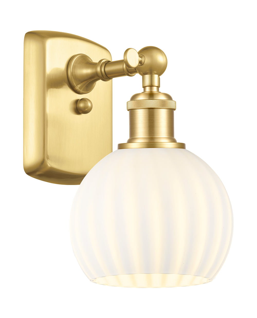 Innovations Lighting White Venetian 6" Sconce - Satin Gold Wall Sconces Innovations Lighting   