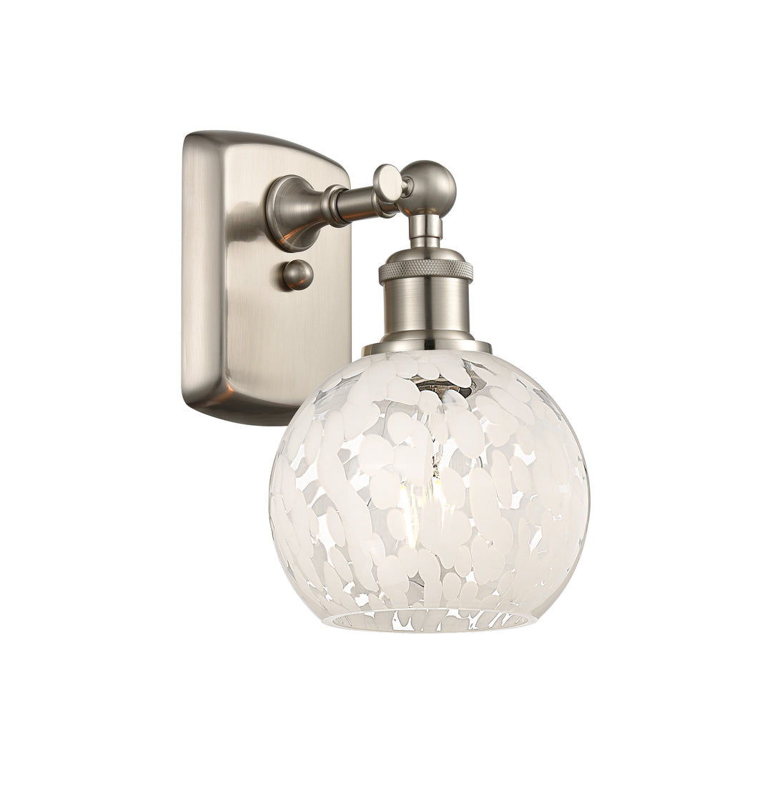 Innovations Lighting White Mouchette 6" Sconce - Brushed Satin Nickel Wall Sconces Innovations Lighting   