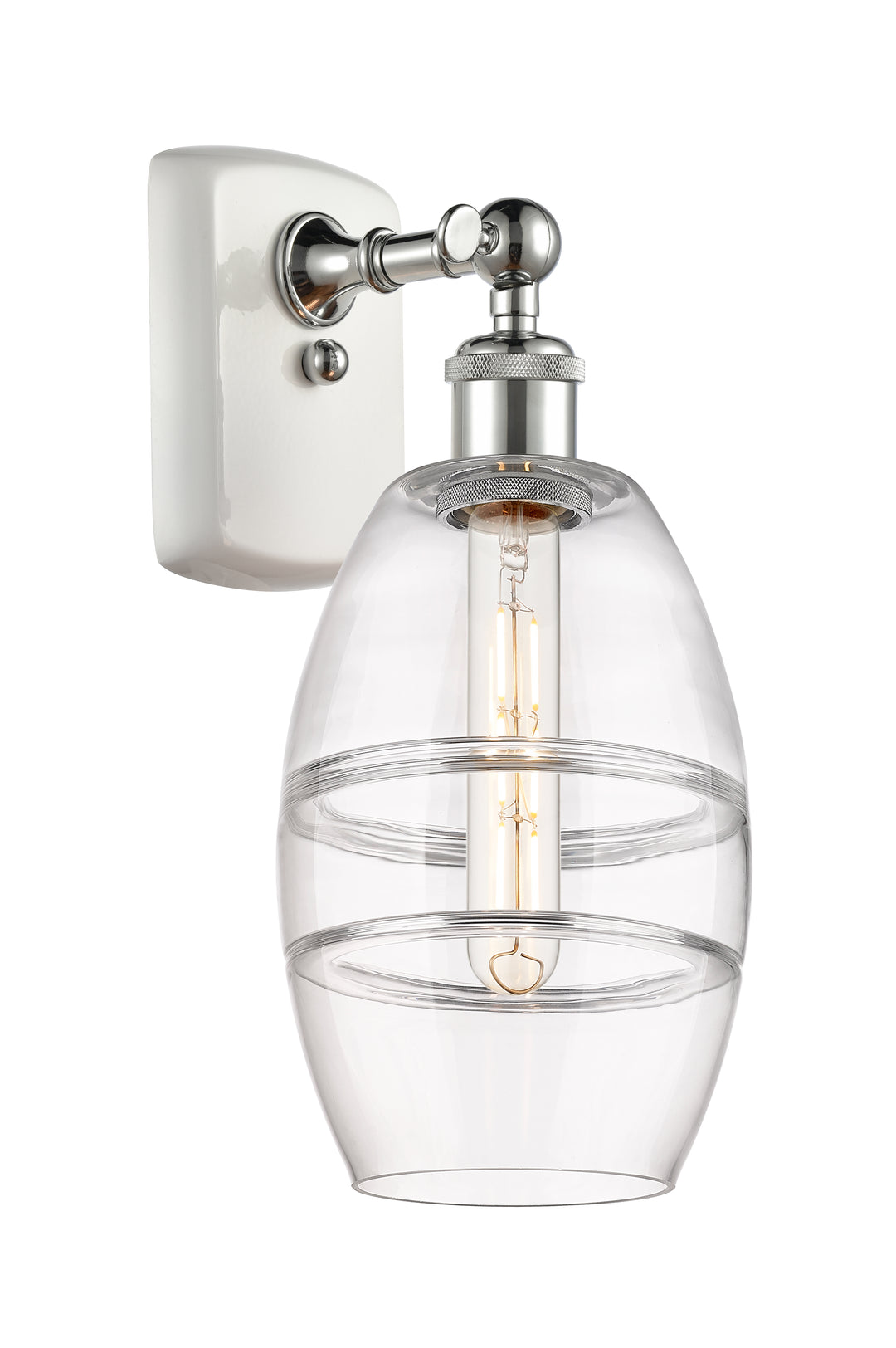 Innovations Lighting Vaz 6" Sconce - White Polished Chrome Wall Sconces Innovations Lighting Clear ; Glass Type: Clear  