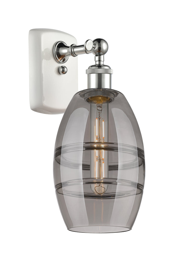 Innovations Lighting Vaz 6" Sconce - White Polished Chrome Wall Sconces Innovations Lighting Light Smoke ; Glass Type: Smoked  