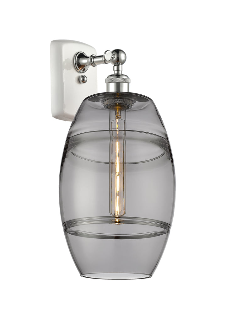 Innovations Lighting Vaz 8" Sconce - White Polished Chrome Wall Sconces Innovations Lighting Light Smoke ; Glass Type: Smoked  