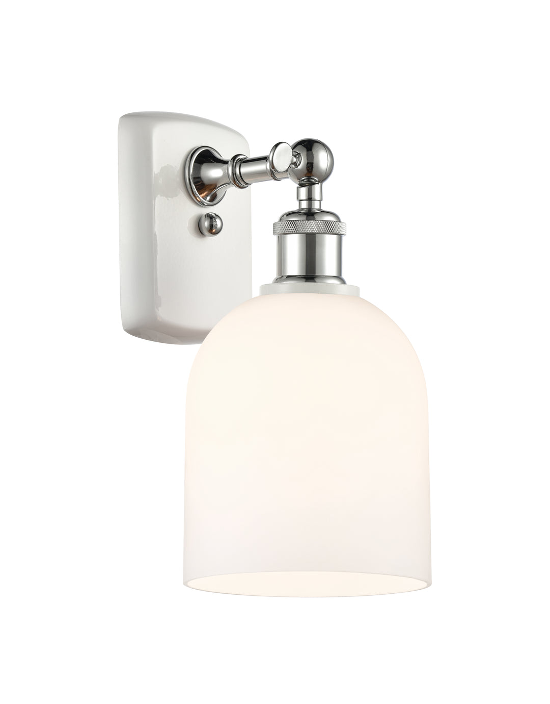 Innovations Lighting Bella 6" Sconce - White Polished Chrome Wall Sconces Innovations Lighting White ; Glass Type: White  