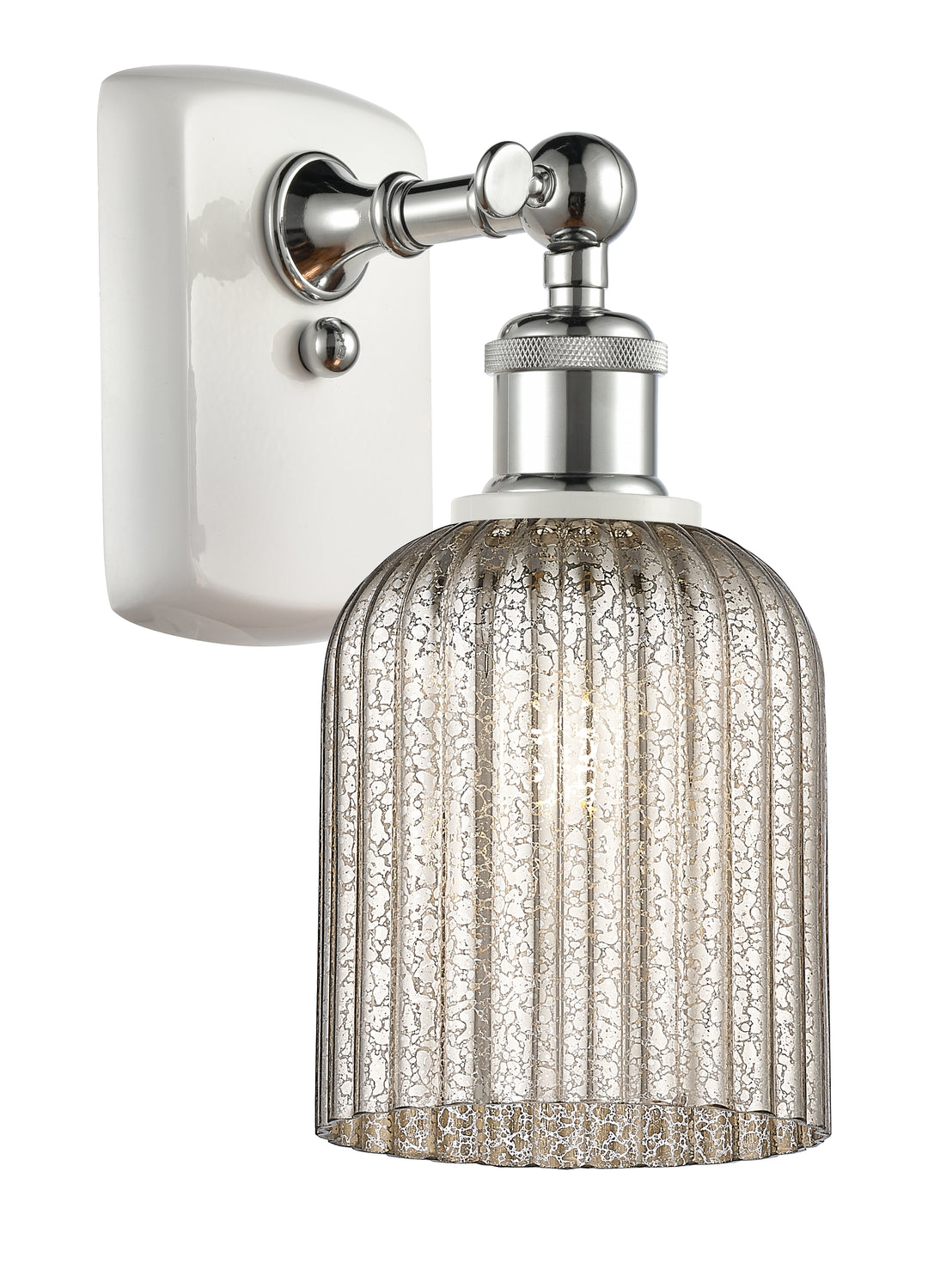 Innovations Lighting Bridal Veil 5" Sconce - White Polished Chrome Wall Sconces Innovations Lighting Mercury ; Glass Type: Mercury; Ribbed  