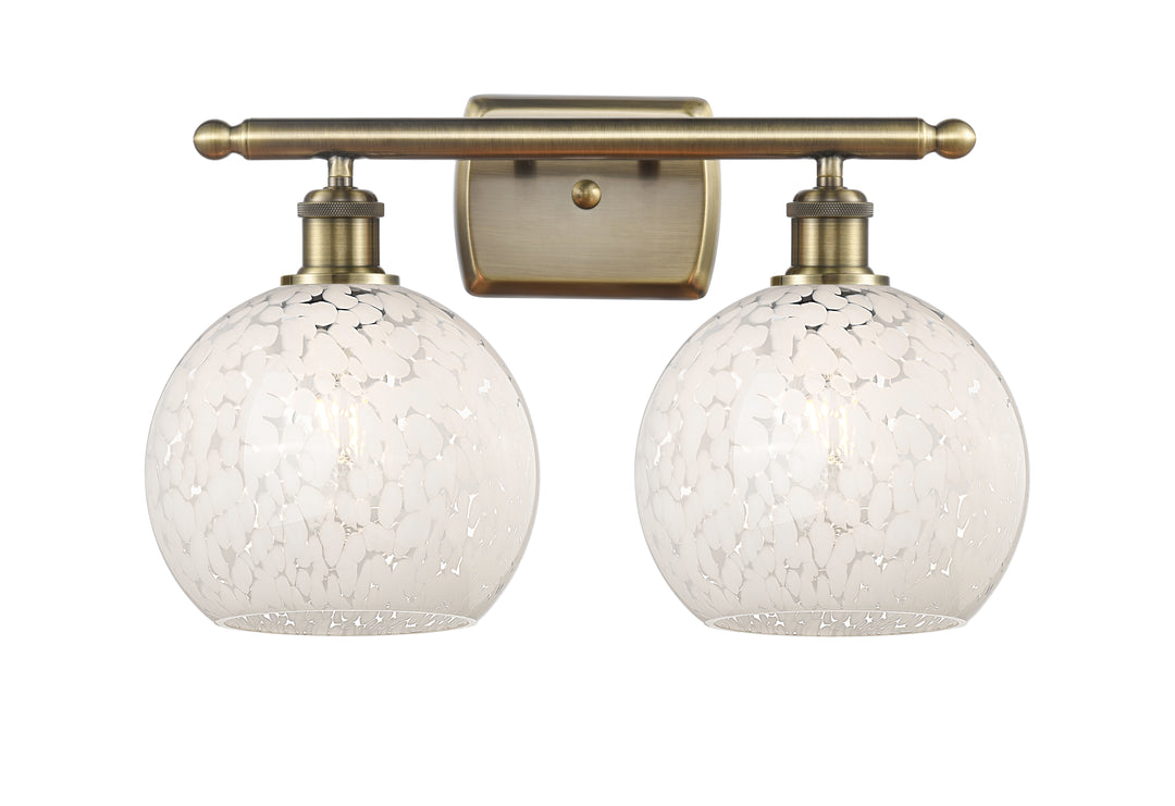 Innovations Lighting White Mouchette 6" Bath Vanity Light - Antique Brass Vanity Lights Innovations Lighting   