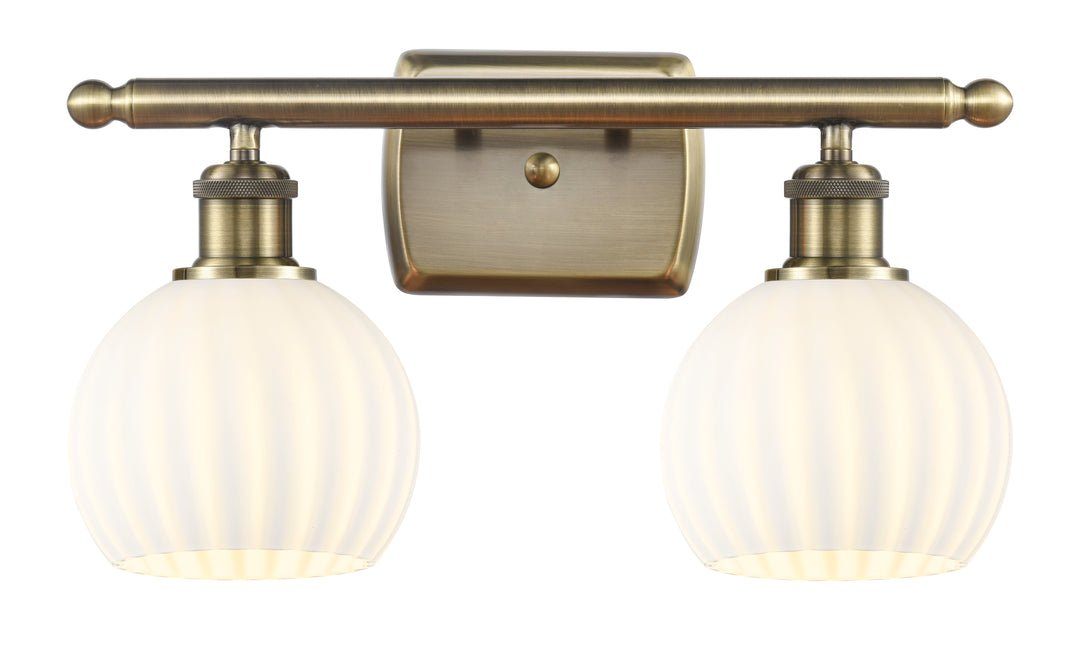 Innovations Lighting White Venetian 6" Bath Vanity Light - Antique Brass Vanity Lights Innovations Lighting   