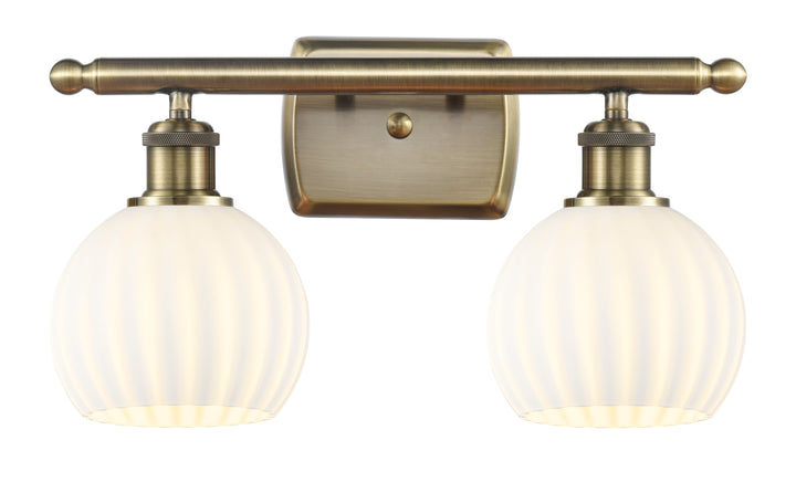 Innovations Lighting White Venetian 6" Bath Vanity Light - Antique Brass