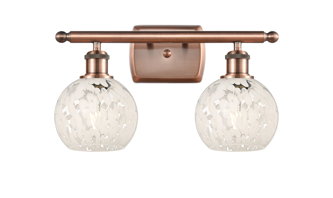 Innovations Lighting White Mouchette 6" Bath Vanity Light - Antique Copper Vanity Lights Innovations Lighting   