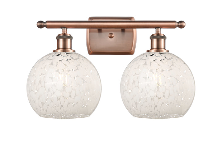 Innovations Lighting White Mouchette 8" Bath Vanity Light - Antique Copper Vanity Lights Innovations Lighting   