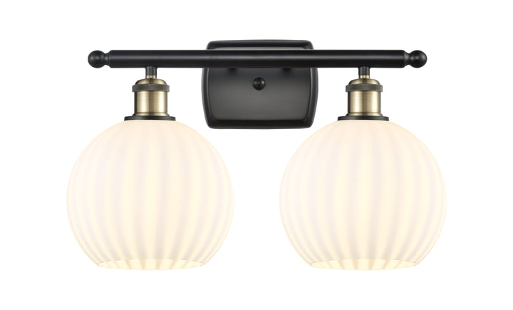 Innovations Lighting White Venetian 8" Bath Vanity Light - Black Antique Brass Vanity Lights Innovations Lighting   