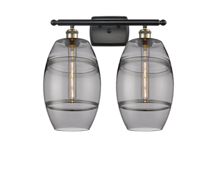 Innovations Lighting Vaz 8" Bath Vanity Light - Black Antique Brass Vanity Lights Innovations Lighting   