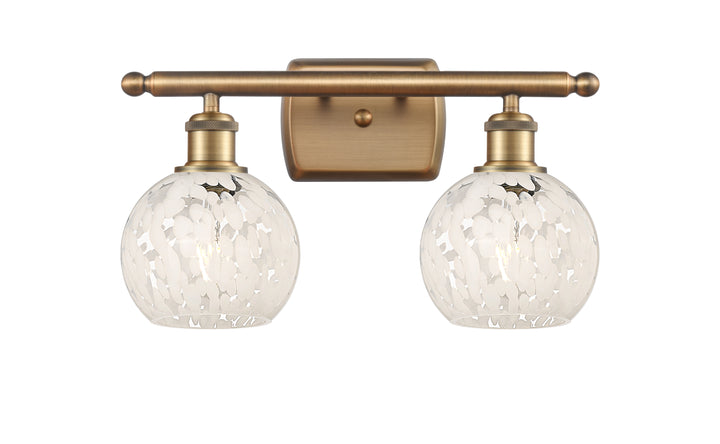 Innovations Lighting White Mouchette 6" Bath Vanity Light - Brushed Brass Vanity Lights Innovations Lighting   