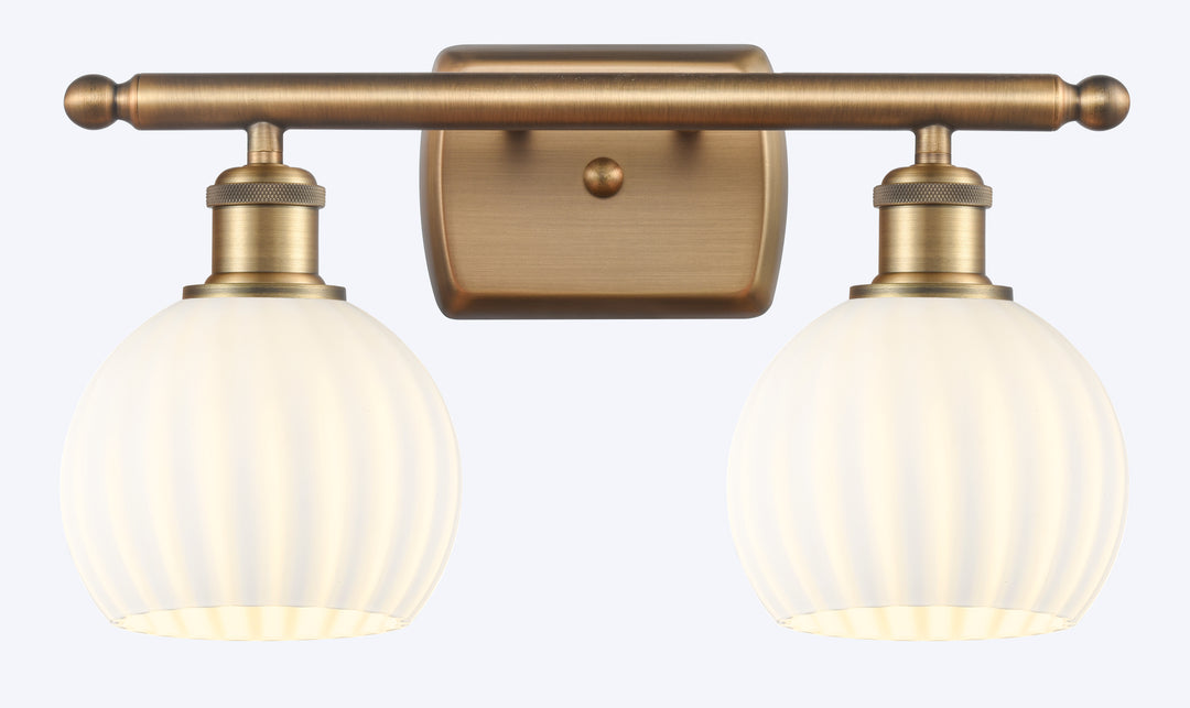 Innovations Lighting White Venetian 6" Bath Vanity Light - Brushed Brass