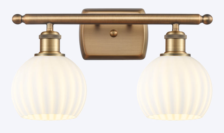 Innovations Lighting White Venetian 6" Bath Vanity Light - Brushed Brass Vanity Lights Innovations Lighting   