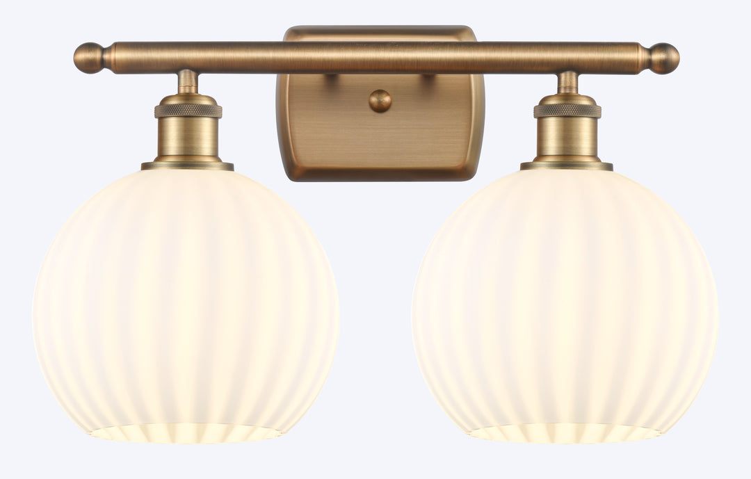 Innovations Lighting White Venetian 8" Bath Vanity Light - Brushed Brass