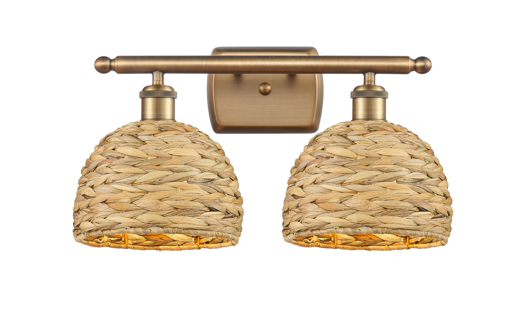 Innovations Lighting Woven Rattan 8" Bath Vanity Light - Brushed Brass