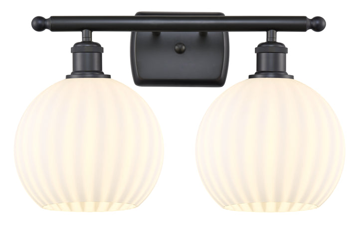 Innovations Lighting White Venetian 8" Bath Vanity Light - Matte Black