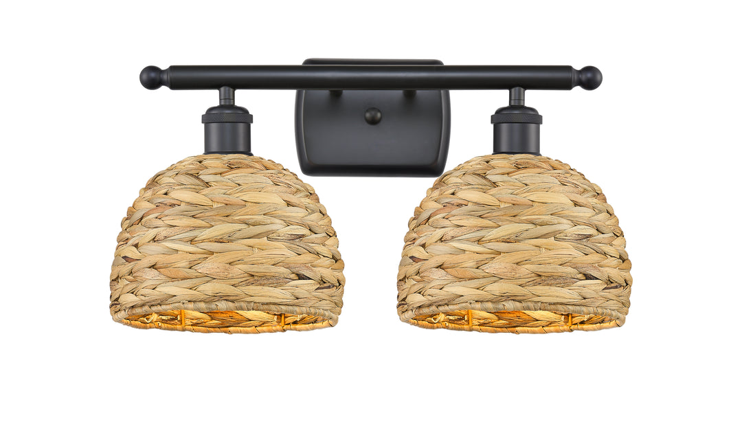 Innovations Lighting Woven Rattan 8" Bath Vanity Light - Matte Black Vanity Lights Innovations Lighting   