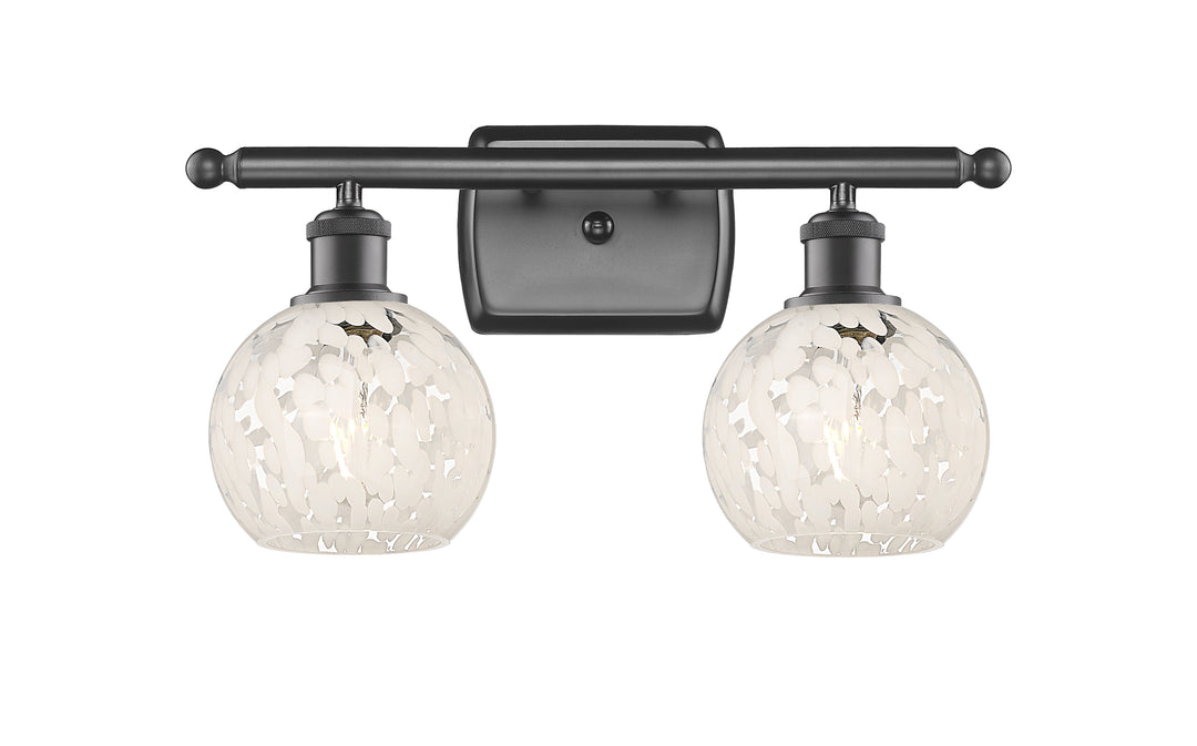 Innovations Lighting White Mouchette 6" Bath Vanity Light - Oil Rubbed Bronze Vanity Lights Innovations Lighting   