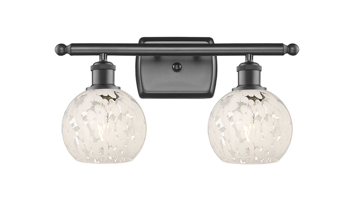 Innovations Lighting White Mouchette 6" Bath Vanity Light - Oil Rubbed Bronze Vanity Lights Innovations Lighting   