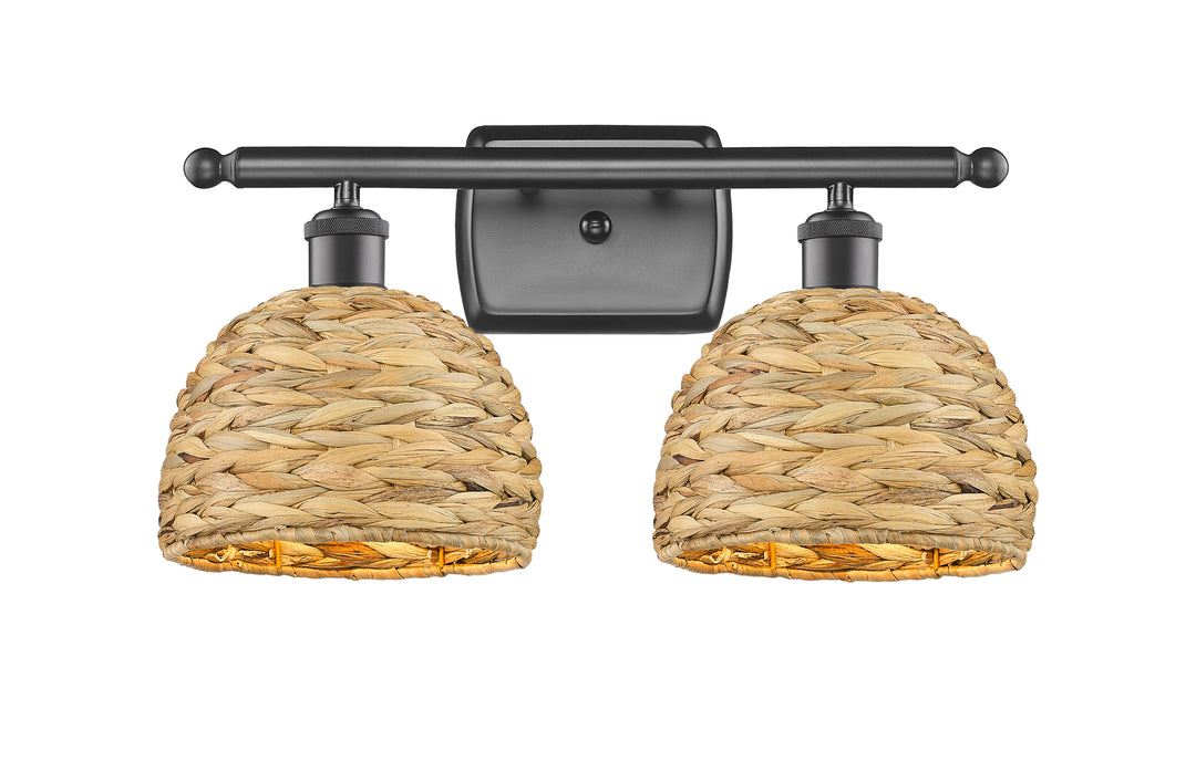 Innovations Lighting Woven Rattan 8" Bath Vanity Light - Oil Rubbed Bronze Vanity Lights Innovations Lighting   