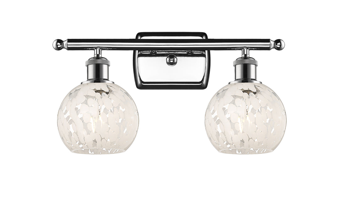 Innovations Lighting White Mouchette 6" Bath Vanity Light - Polished Chrome Vanity Lights Innovations Lighting   