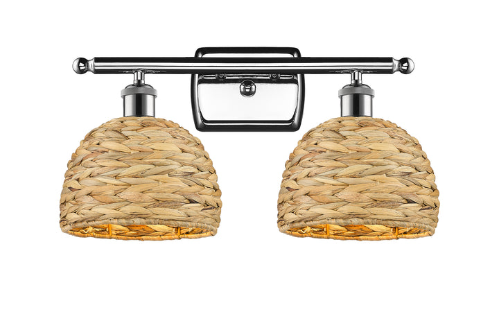 Innovations Lighting Woven Rattan 8" Bath Vanity Light - Polished Chrome Vanity Lights Innovations Lighting   