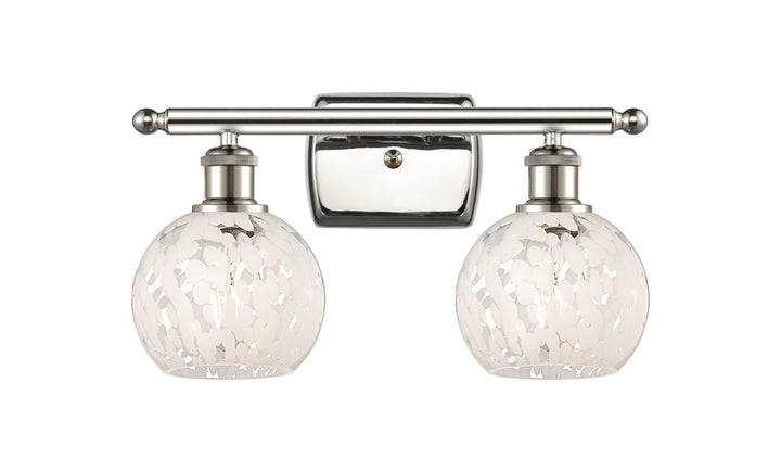 Innovations Lighting White Mouchette 6" Bath Vanity Light - Polished Nickel Vanity Lights Innovations Lighting   