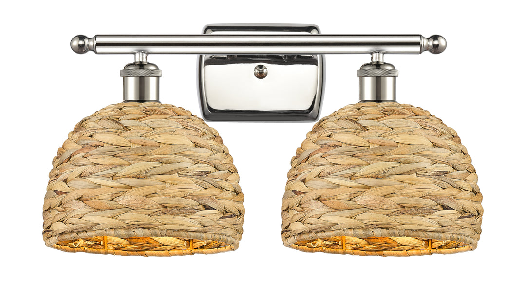 Innovations Lighting Woven Rattan 8" Bath Vanity Light - Polished Nickel