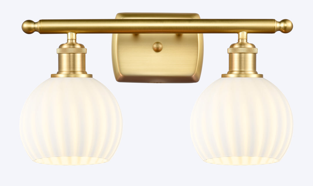 Innovations Lighting White Venetian 6" Bath Vanity Light - Satin Gold