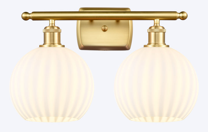 Innovations Lighting White Venetian 8" Bath Vanity Light - Satin Gold