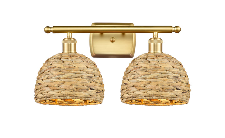 Innovations Lighting Woven Rattan 8" Bath Vanity Light - Satin Gold Vanity Lights Innovations Lighting   