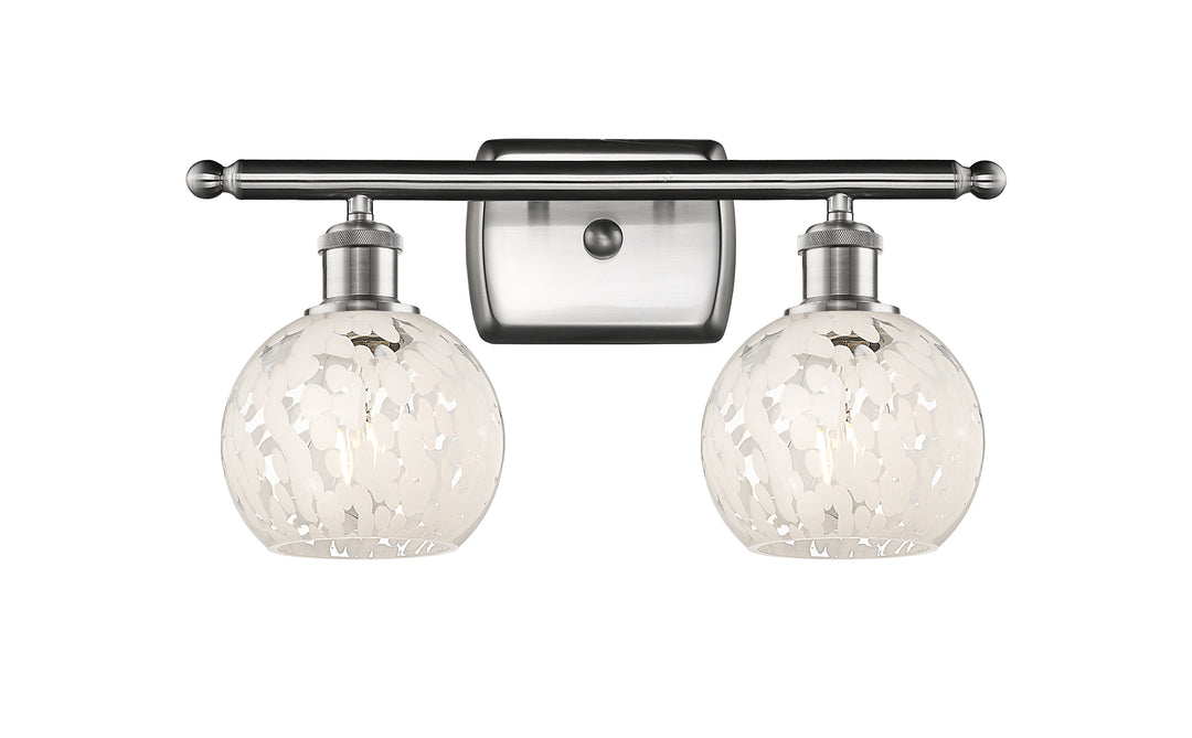 Innovations Lighting White Mouchette 6" Bath Vanity Light - Brushed Satin Nickel Vanity Lights Innovations Lighting   