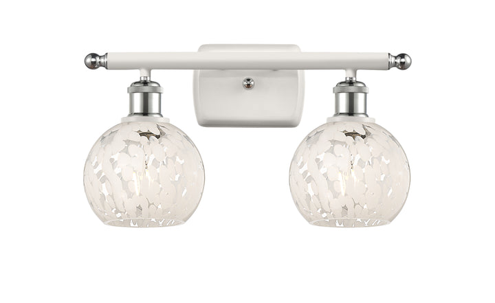 Innovations Lighting White Mouchette 6" Bath Vanity Light - White Polished Chrome Vanity Lights Innovations Lighting   