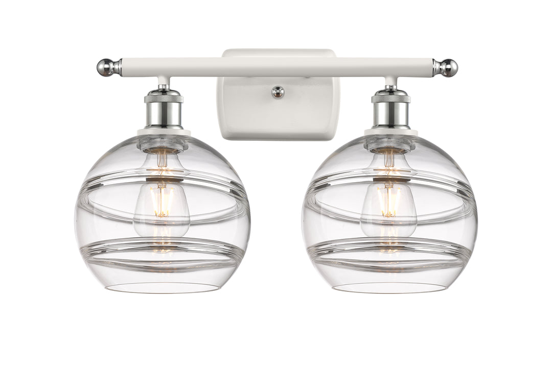 Innovations Lighting Rochester 8" Bath Vanity Light - White Polished Chrome