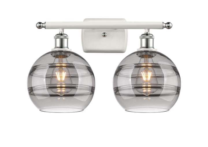 Innovations Lighting Rochester 8" Bath Vanity Light - White Polished Chrome Vanity Lights Innovations Lighting   