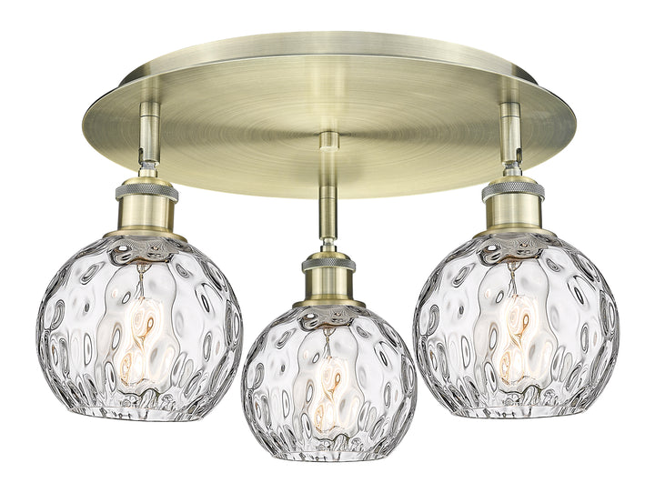 Innovations Lighting Athens Water Glass 6" Flush Mount Ceiling Flush Mounts Innovations Lighting Antique Brass Clear Water Glass ; Glass Type: Clear 